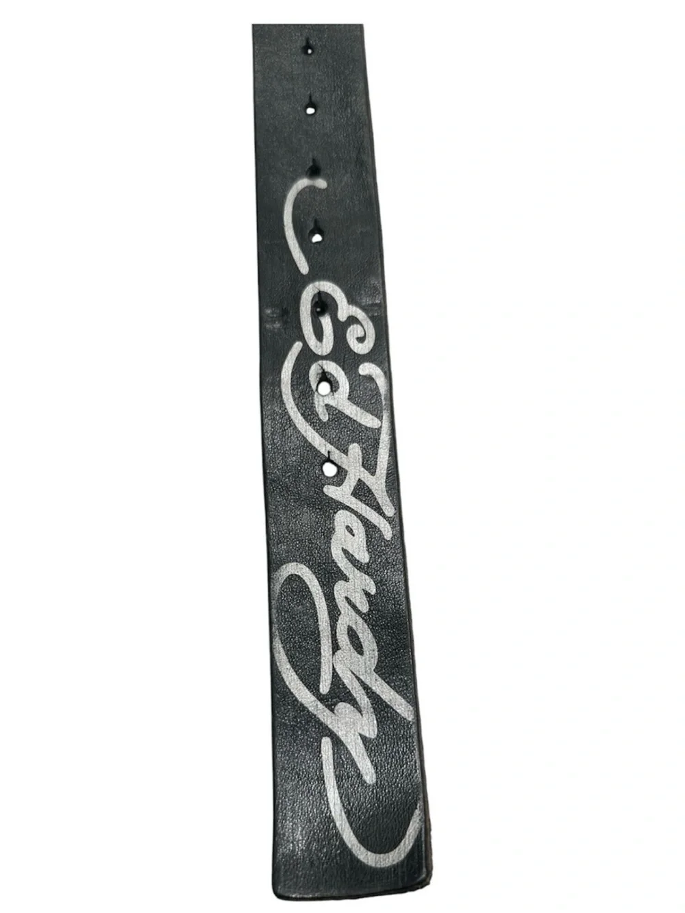 Ed Hardy Y2K Cyber Rhinestone Heart Belt Large True Love Genuine Leather Vintage